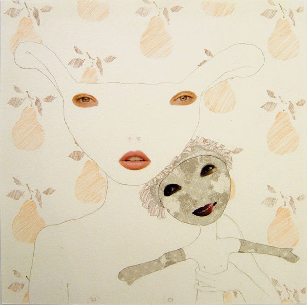 Hush Your Mouth, graphite and print media on paper, 250 x 250mm