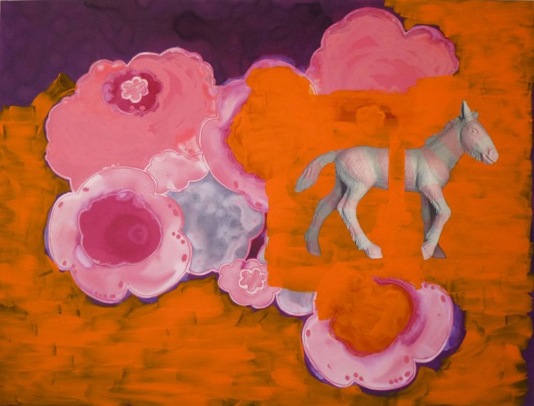 Pink Pop Remix 900 x1500mm acrylic and laser transfer on board